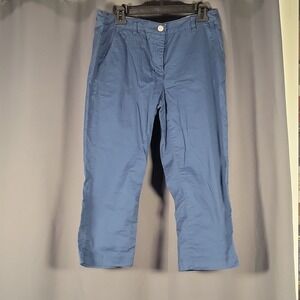 Tribal Women's Blue Cropped Straight Pants Cotton Spandex Size 8 24" Inseam
